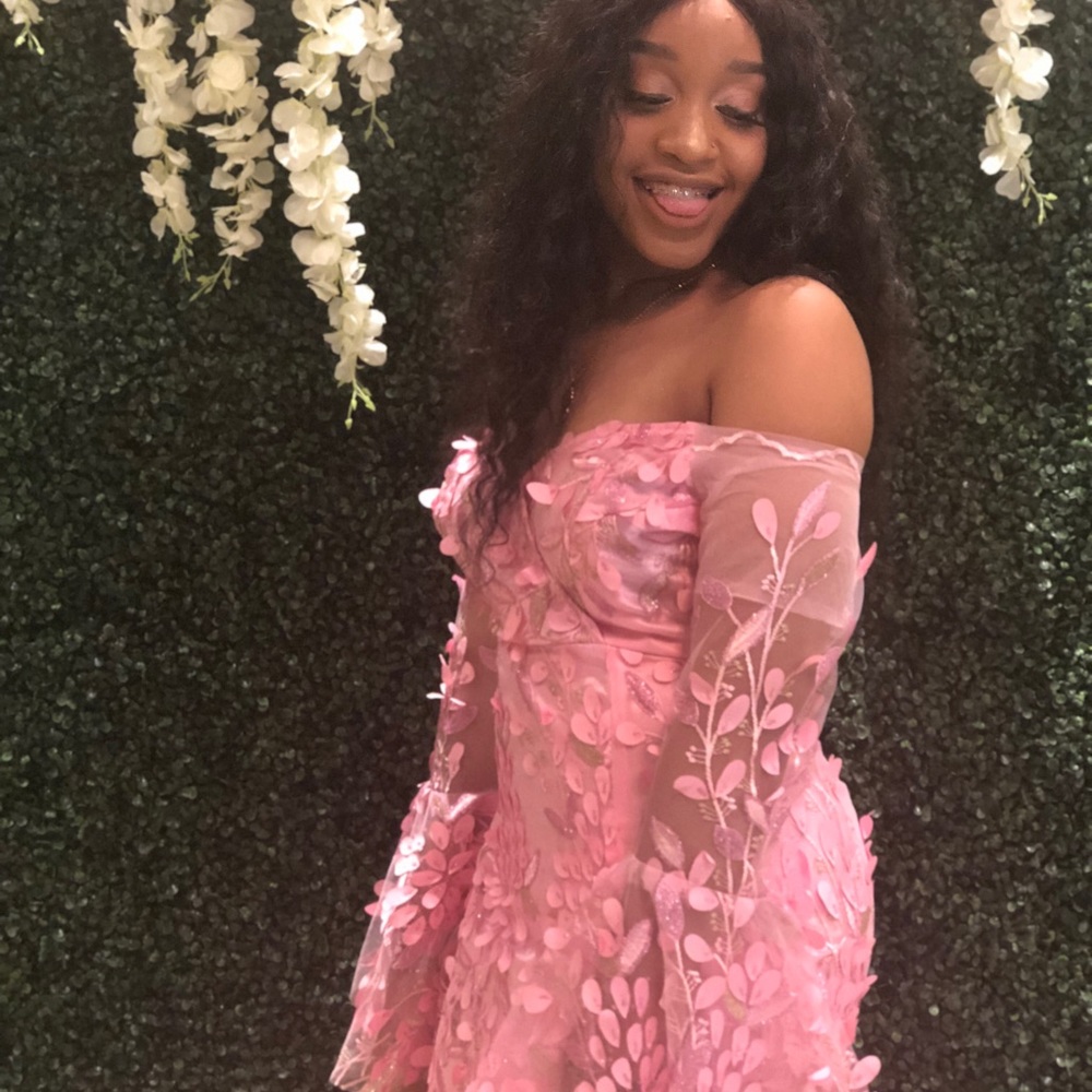 Custom Made Pink Flower Dress